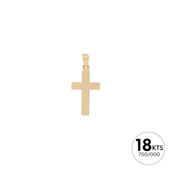 CRUZ 22.60X12.30 Ø +TUBO RECTANGULAR 3.50X2 - ORO 18K