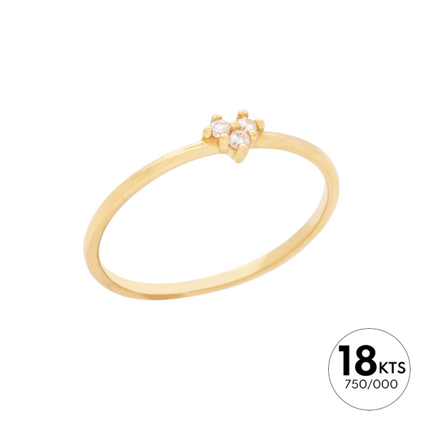 ANILLO CORAZÓN 3P 0.045 HSI2 - ORO 18K
