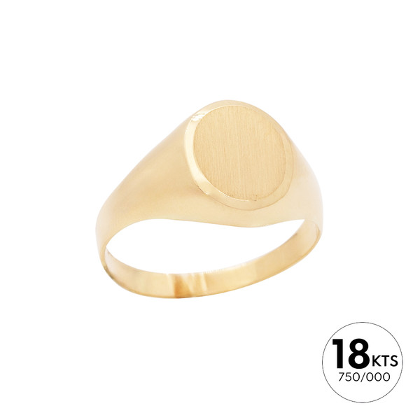 SELLO +BASE OVALADA MATE 11.30X10 Ø - ORO 18K