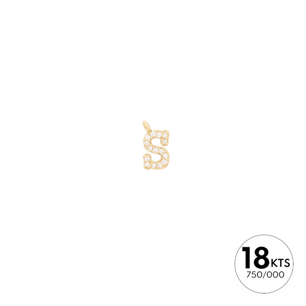 LETRA "S" +14P 0,004 - ORO 18K