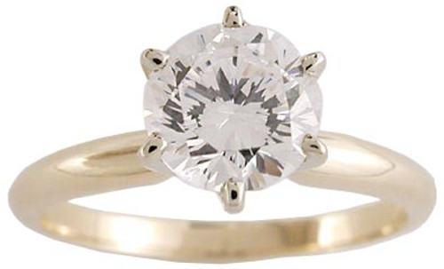 1 Carat Round CZ Solitaire Engagement Ring