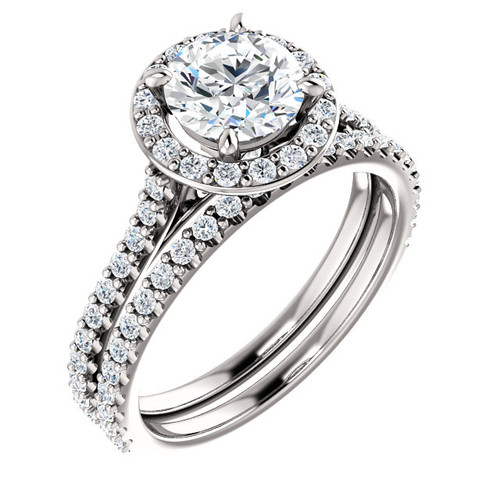 1 Carat Round Halo Engagement Ring