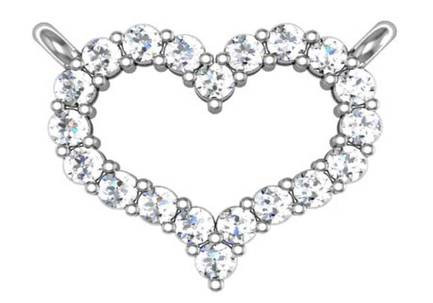 .40 Total Carat Weight Heart Shaped CZ Pendant