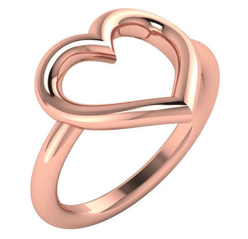 14Kt Pink Gold Heart Shaped Ring
