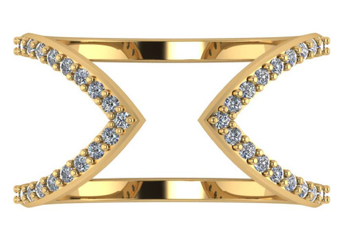 CZ Cigar Band Ring
