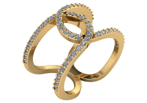 Cubic Zirconia Criss Cross Ring