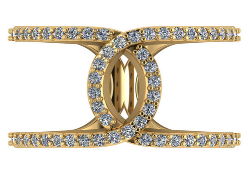 .56 Carat CZ Cigar Band Ring