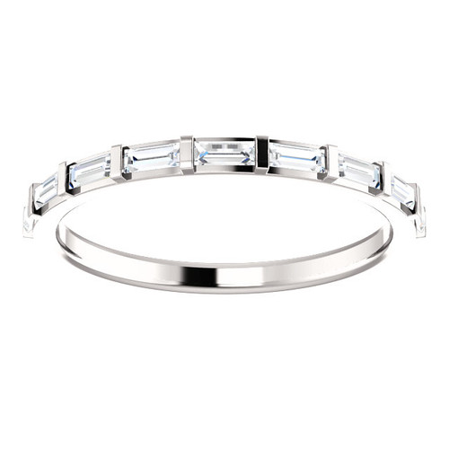 Cubic Zirconia Baguette Wedding Band