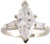 2.00Ct Marquise Baguette Solitaire 14Kt White Gold