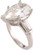 4.00Ct Pear Baguette Solitaire In 14Kt White Gold