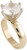 3.00Ct Round Cubic Zirconia Solitaire In 14Kt Yellow Gold