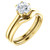 1.00CT Custom Designer Solitaire 14Kt Yellow Gold Crown Setting With Matching Band