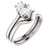 1.00CT Oval Custom Designer Solitaire 14Kt White Gold Crown Setting With Matching Band