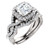 1.00ct Asscher Cut 14Kt White Gold Custom Halo Engagement Ring With Matching Band