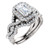 1.00ct Emerald Cut 14Kt White Gold Custom Halo Engagement Ring With Matching Band