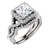 1.00ct Princess Cut 14Kt White Gold Custom Halo Engagement Ring With Matching Band