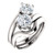 1.00ct Each Round 14Kt White Gold Custom 2 Stone Engagement Ring With Matching Band