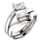 .50ct Each Emerald Cut 14Kt White Gold Custom 2 Stone Engagement Ring With Matching Band
