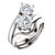 1.25ct Each Round 14Kt White Gold Custom 2 Stone Engagement Ring With Matching Band