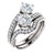 .75ct Each Round 14Kt White Gold Custom 2 Stone Accented Band Engagement Ring