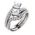 .50ct Each Princess Cut 14Kt White Gold Custom 2 Stone Engagement Ring With Matching Band