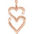 Unique Double Heart 14Kt Pink Gold Pendant