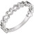 14Kt White Gold Alternating Hearts Band