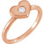 14Kt Pink Gold Heart Shaped Ring