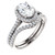 1 Carat Oval Wedding Set Featuring Hand Cut & Polished Cubic Zirconias