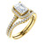 1 Carat Emerald Cut Halo Man Made Diamond Wedding Set