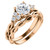 1.00CT Round 14Kt Pink Gold Infinity Bridal Set