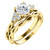 1.00 Carat Round 14Kt Yellow Gold Infinity Bridal Set