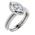 Flawless 1 Carat Hand Cut & Polished Marquise Cubic Zirconia Wedding Set