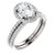 1 Carat Oval Cubic Zirconia Halo Wedding Set