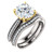 Stunning 2.5 Carat Cubic Zirconia Bridal Set in Solid 14 Karat White & Yellow Gold