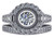 Highest Quality 1 Carat Cubic Zirconia Bridal Set in Solid 14 Karat White Gold