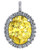 Stunning Canary Yellow 8Ct Oval Cubic Zirconia Halo Pendant