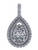 14Kt White Gold Double Halo 1.50Ct Pear CZ Pendant
