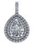 Fine Quality Cubic Zirconia Double Halo 2Ct Pear Pendant