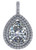 4 Carat Cubic Zirconia White Gold Double Halo Pendant