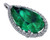 Brilliant Emerald Green Cubic Zirconia Pear Pendant