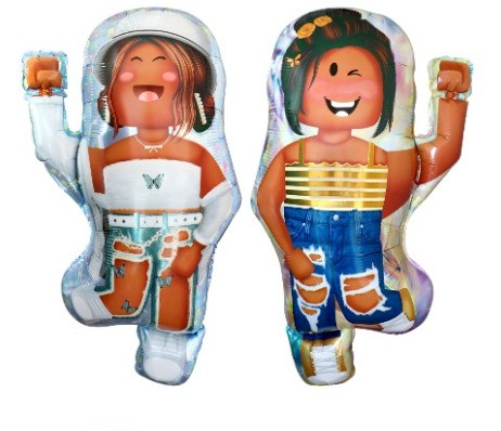 Roblox Pink Style Helium Balloons Bouquet 5pc