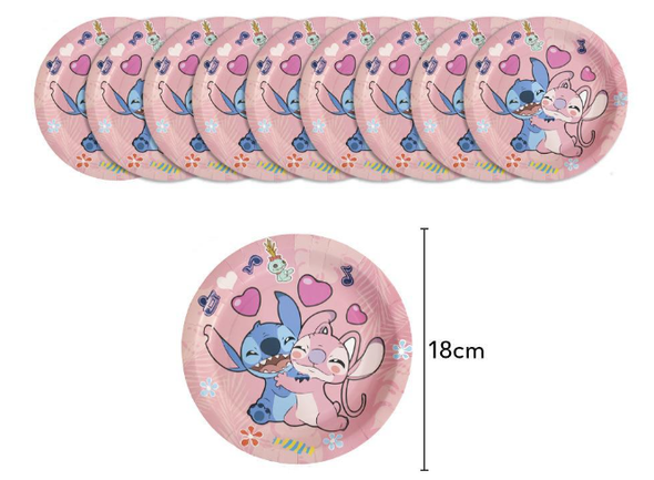 Pink Stitch paper plate small 10pc