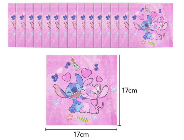 Pink Stitch themed napkins 10pc