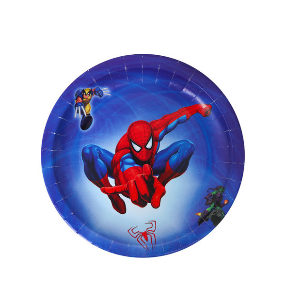 Spiderman themed paper plate small 10pc