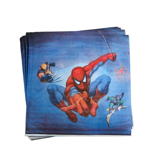 Spiderman themed napkins 10pc