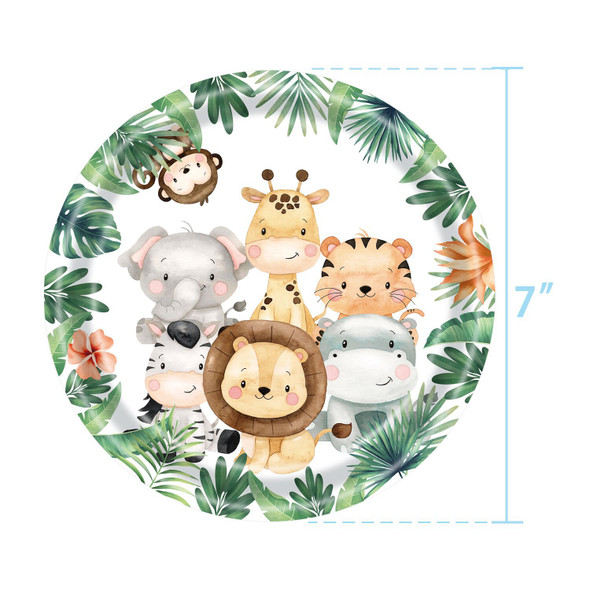 Jungle themed paper plate small 10pc