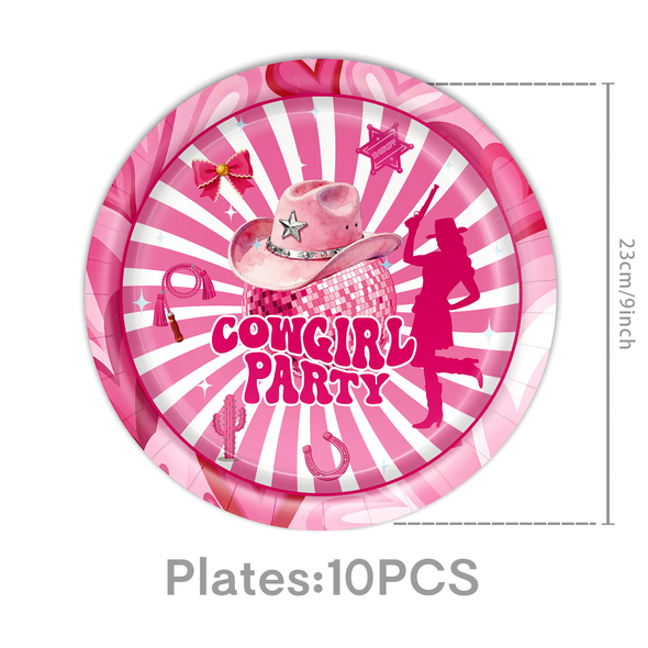 Cowgirl Paper Plates Large
