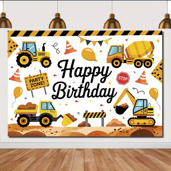 Construction Vinyl Backdrop