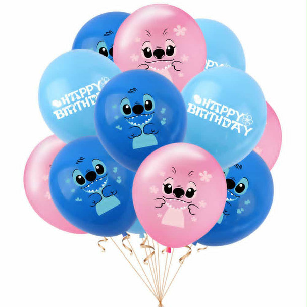 Stitch themed latex balloons 18pc